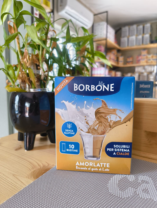 10 Bustine Borbone bevanda al gusto di latte senza glutine solubili per sistema a cialde - AMORLATTE