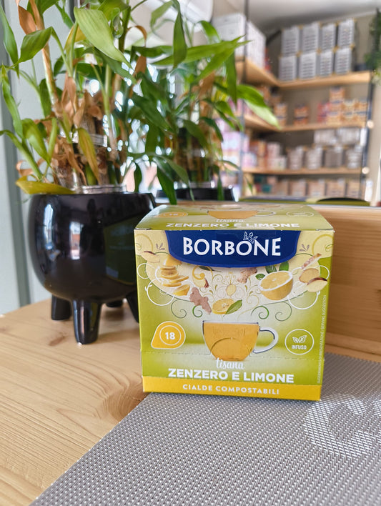 18 Cialde Borbone senza glutine e lattosio COMPATIBILI con macchine a cialde - Zenzero e Limone