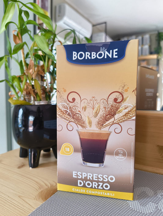 18 Cialde Borbone senza lattosio, zuccheri e caffeina COMPATIBILI con macchine a cialde - ESPRESSO D'ORZO