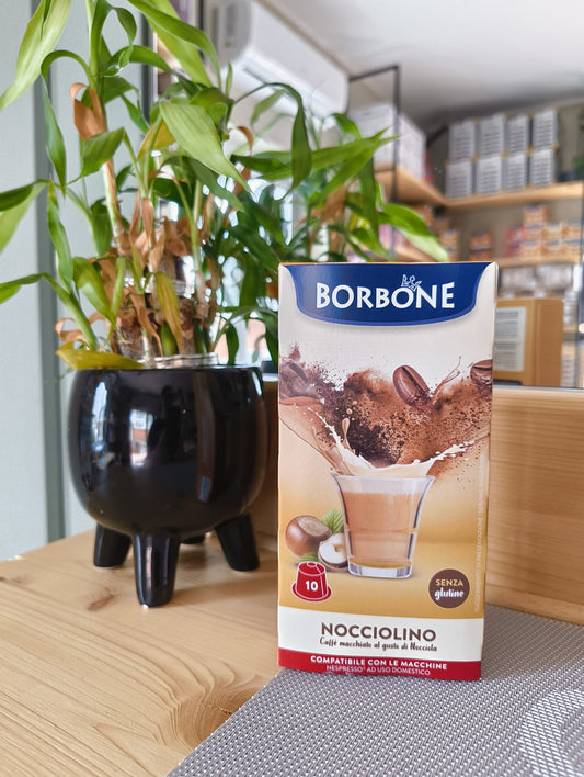 10 Capsule Borbone COMPATIBILI con macchine Nespresso® ad uso domestico - Caffè macchiato al gusto nocciola NOCCIOLINO