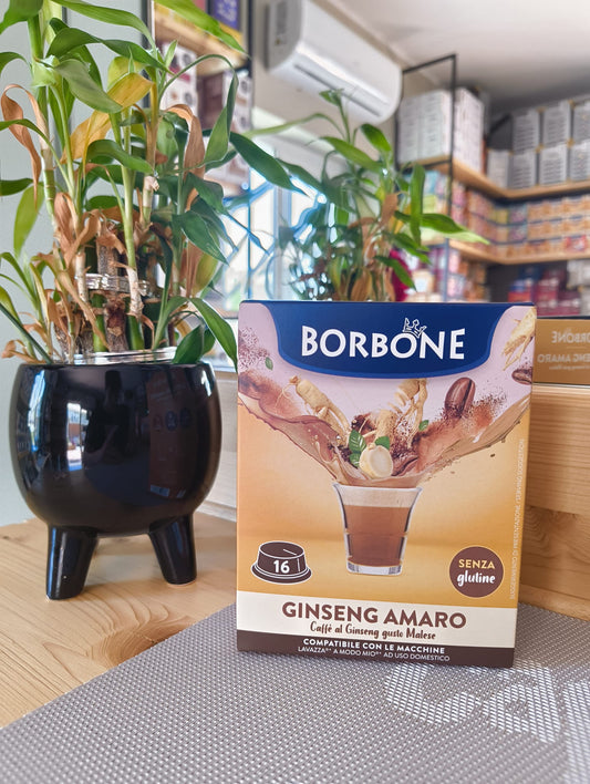 16 capsule Borbone COMPATIBILI con macchine a marchio Lavazza®* A Modo Mio®* - GINSENG AMARO